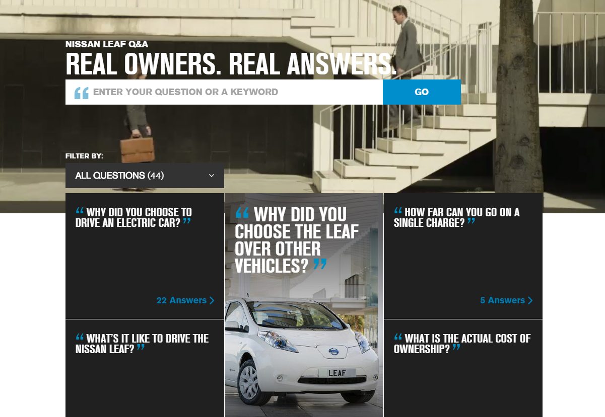 Nissan Leaf Q&A homepage