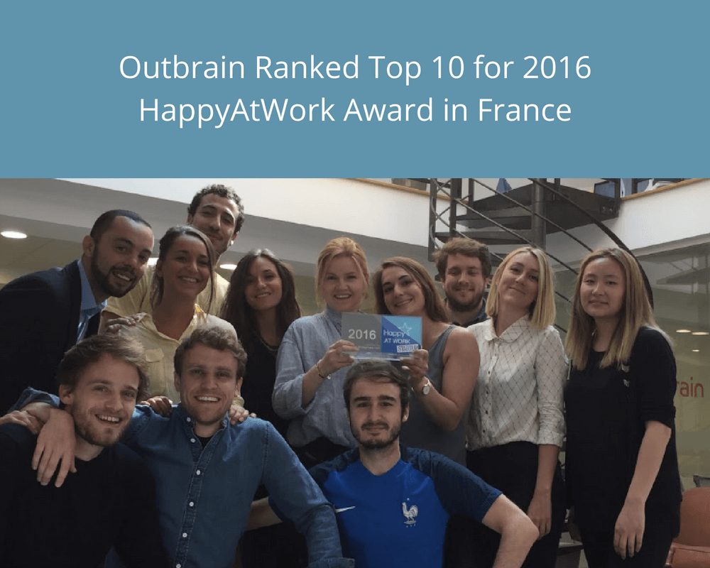 Outbrain Paris Tanks Top 10 In Happy At Work Awards