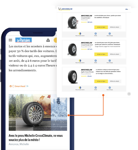 native ads examples 2021 - Michelin - winter products