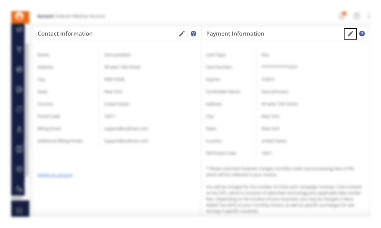 How do I edit my payment method and/or contact information? Outbrain Help